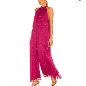 FREE PEOPLE The Edge of Love Sleeveless dressy Jumpsuit XS Rosy Pink